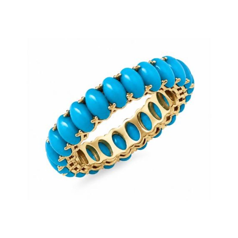 Turquoise with 18K Yellow Gold Rings