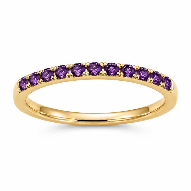 Amethyst Birthstone February 14K Yellow Gold Rings