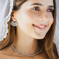 Aretes de perlas y diamantes vintage