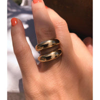 Wide Dome Band Rings Together. Size 6