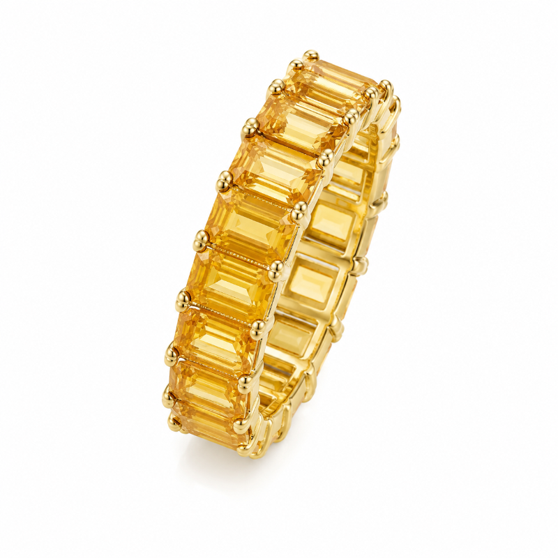Yellow Sapphire Band on 14K Gold Ring