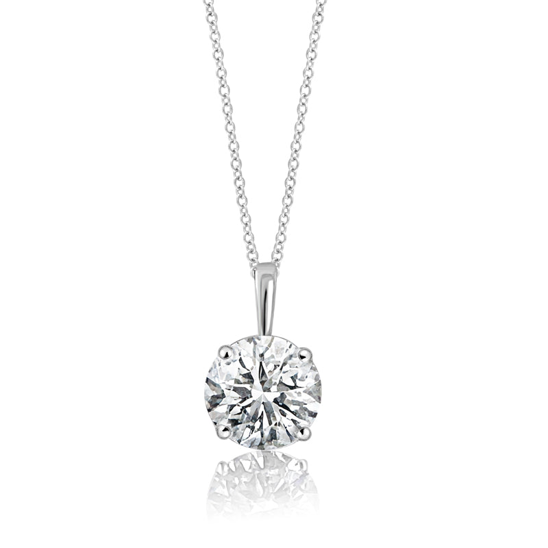Lab Grown 3ct 14K White Gold Diamond Necklace