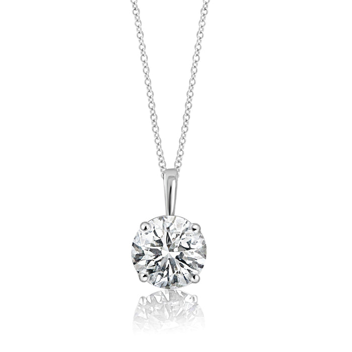 Lab Grown 3ct 14K White Gold Diamond Necklace
