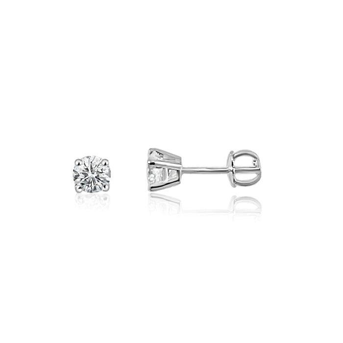 Lab Grown 0.75ct 14K White Gold Diamond Studs