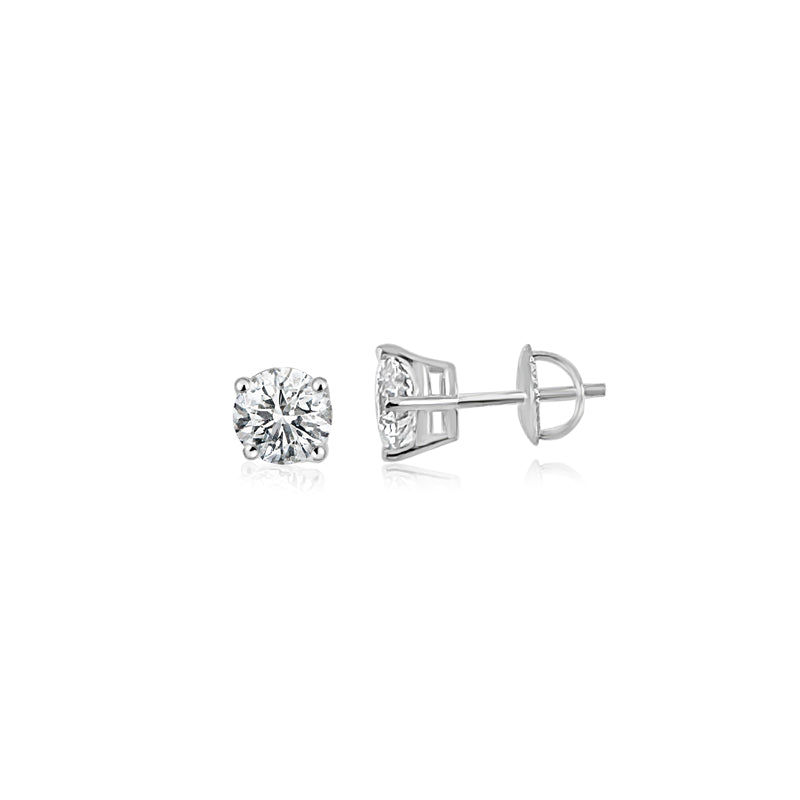 Lab Grown 1.61ct 14K White Gold Diamond Studs