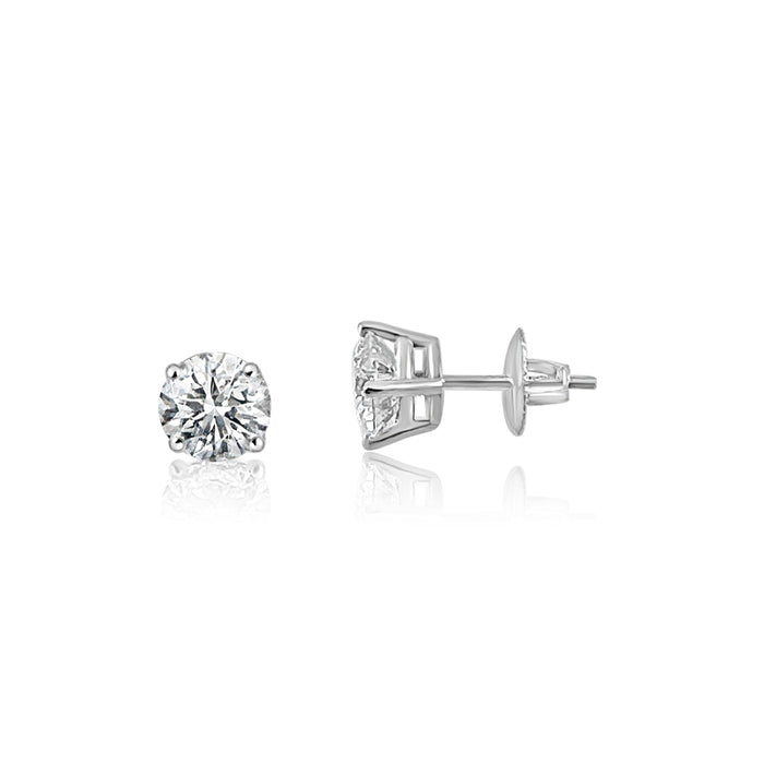 Lab Grown 2.02ct 14K White Gold Diamond Studs