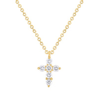 Collar de oro amarillo con cruz de diamantes