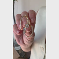 18K Yellow Gold Ellipse Vine Diamond Ring
