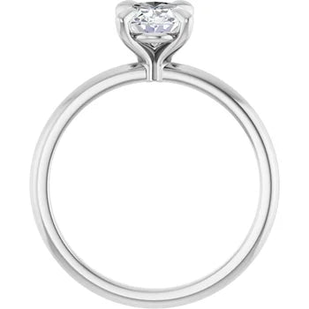 Anillo de compromiso con diamante de laboratorio ovalo de 1.2 ct