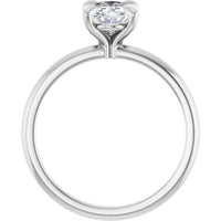 Anillo de compromiso con diamante de laboratorio ovalo de 1.2 ct