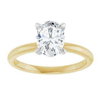 Anillo de compromiso con diamante de laboratorio ovalo de 1.2 ct
