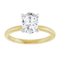 Anillo de compromiso con diamante de laboratorio ovalo de 1.2 ct