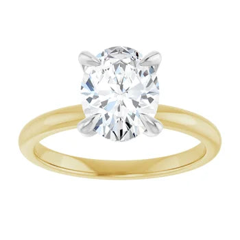 Anillo de compromiso con diamante de laboratorio ovalo de 1.61 ct