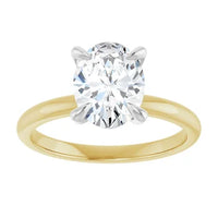 Anillo de compromiso con diamante de laboratorio ovalo de 1.61 ct
