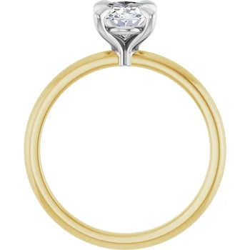 Anillo de compromiso con diamante de laboratorio ovalo de 1.2 ct