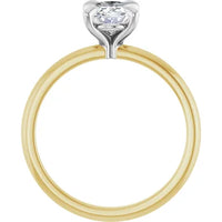 Anillo de compromiso con diamante de laboratorio ovalo de 1.2 ct