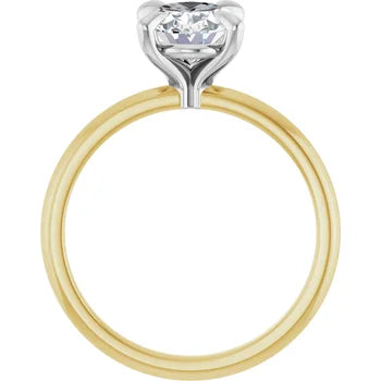Anillo de compromiso con diamante de laboratorio ovalo de 1.61 ct