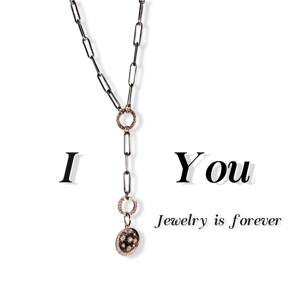 14K Rose Gold & Diamond Moon & Stars Necklace