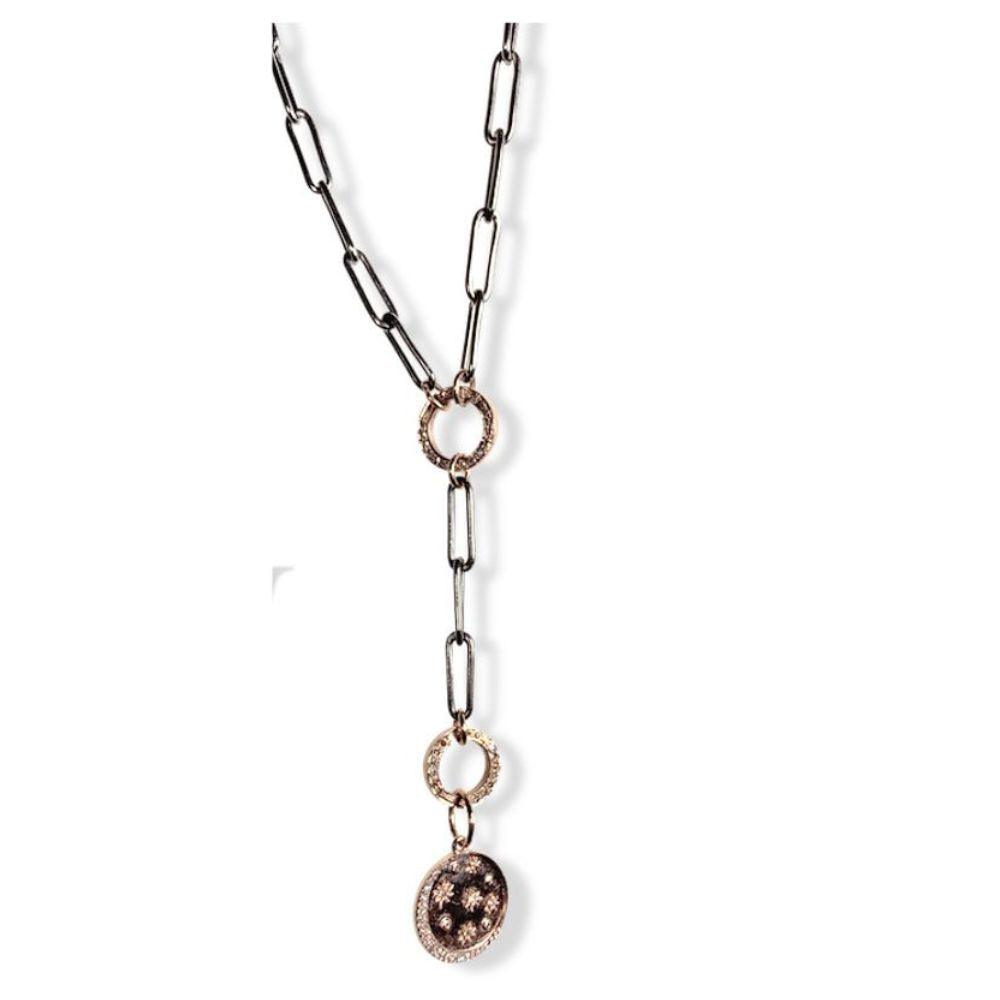 14K Rose Gold & Diamond Moon & Stars Necklace