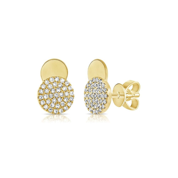 Studs 14K Yellow Gold with Diamonds for beautiful every day.  14K Yellow Gold weight 74 SC: 0.21 ct Gold Post 