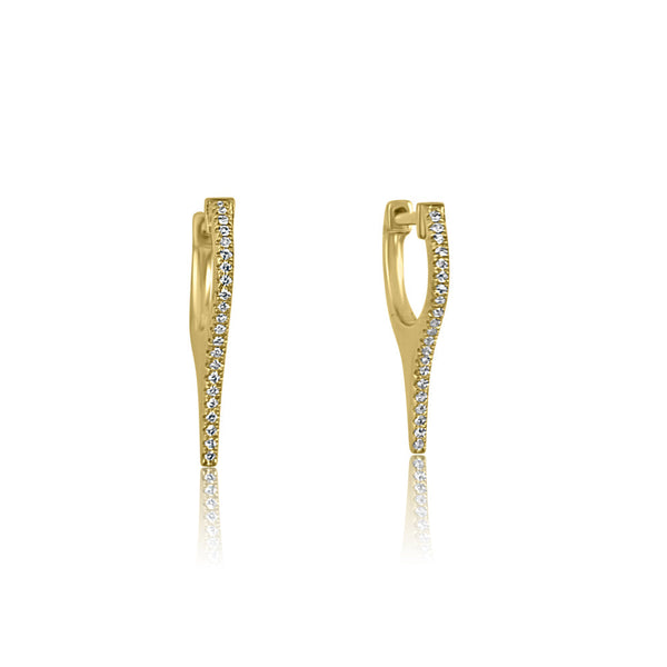 14K Yellow Gold & Diamond Earrings, subtle and pretty to use everyday.42 Diamonds: 0.09 14K post backs 14KW Gold weight: 1.82 grams