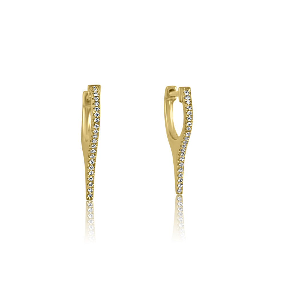 14K Yellow Gold & Diamond Earrings, subtle and pretty to use everyday.42 Diamonds: 0.09 14K post backs 14KW Gold weight: 1.82 grams