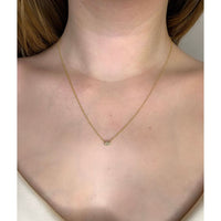 14K Yellow Gold & Diamond Oval Pendant necklace for beautiful everyday.