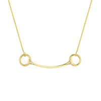 14K Yellow Gold Horse Bit Necklace