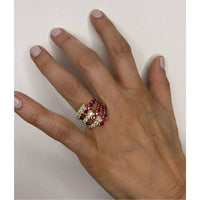 14K Yellow Gold Ruby & Diamond Wrap Ring