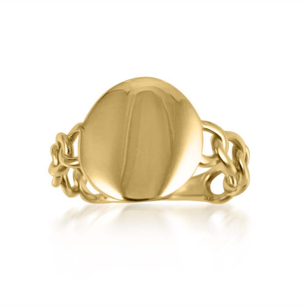 14K Yellow Gold Signet Chain Ring – Adriana Fine Jewelry