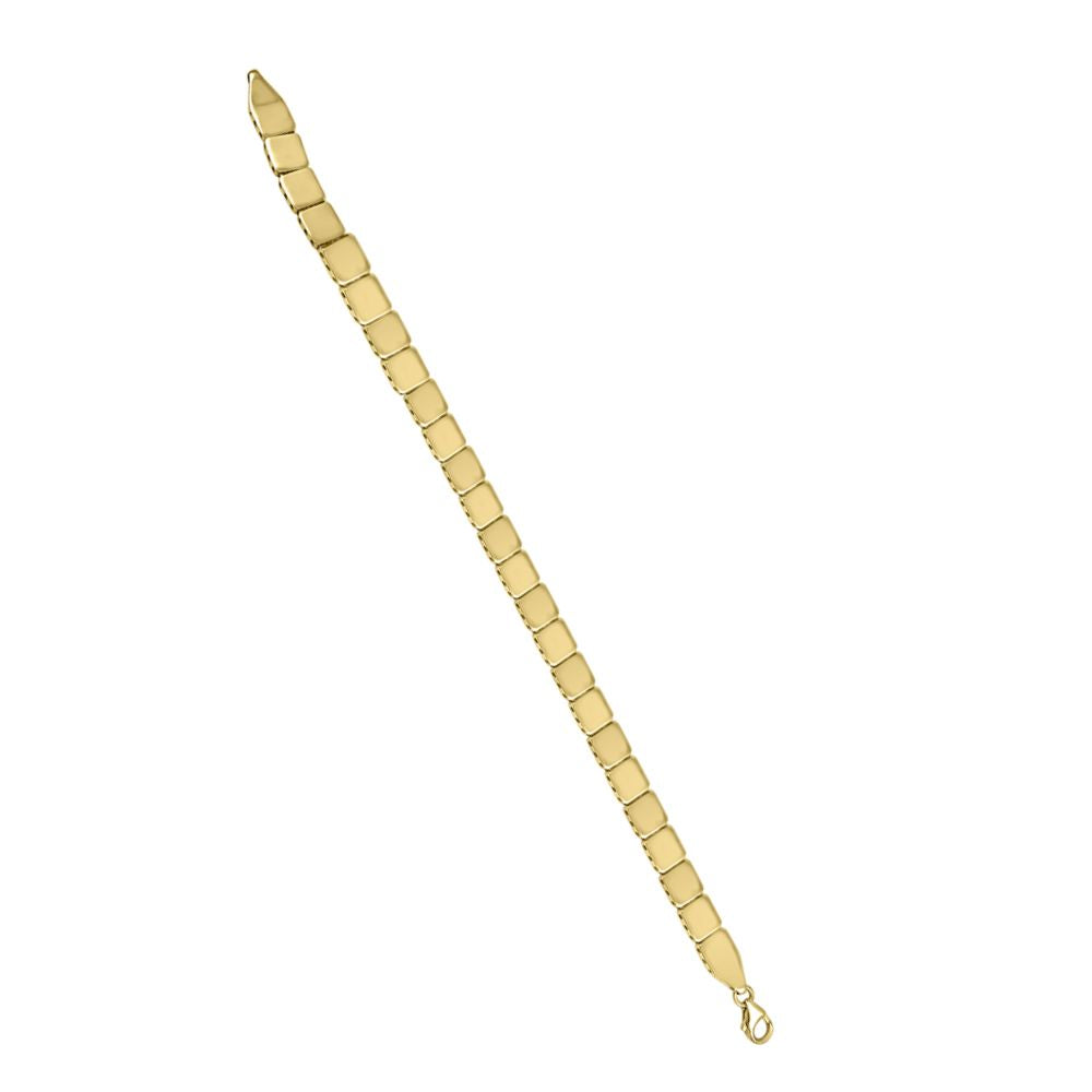 Modern Diamond and Yellow Gold Bracelet for everyday glamour.  14K Yellow Gold weight: 2.87 grams Size: 12"- 16"
