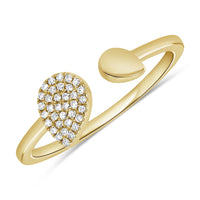 14K Yellow Gold Ring with Open Drop for using every day.  Gold weight: 1.66 grams 35 SC: 0.10 ct