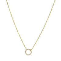 14K Diamond Circle Yellow & Rose Gold Necklace