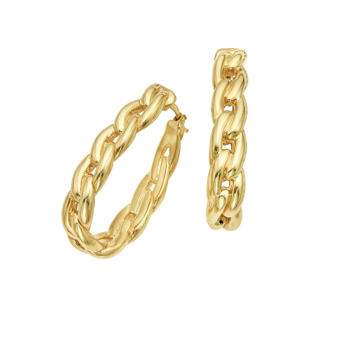 Everyday subtle and modern earrings.  14K Yellow Gold weight: 7.50 grams Gold Hinge Clasp