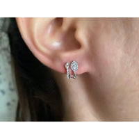 14K White Gold Earrings with Diamonds