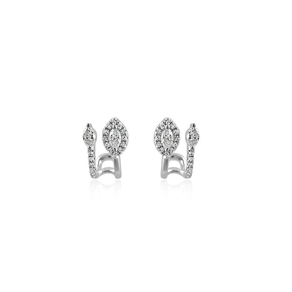 14K White Gold Earrings with Diamonds