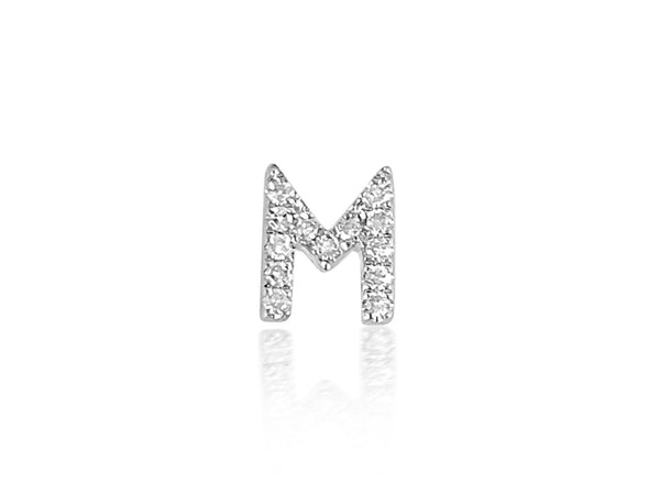 Single Initial Earring in 14K Gold with Diamonds