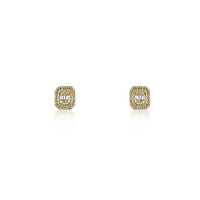 14K Yellow Gold Earrings with Baguettes