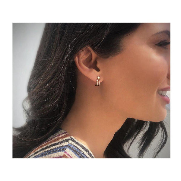 14K Yellow Gold Earrings with Diamonds