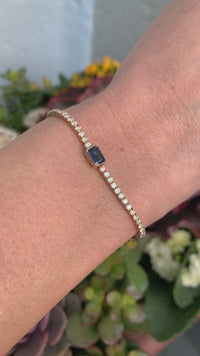 Sapphire Center & Diamonds 14K Yellow Gold Bracelet