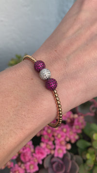 18K Rose Gold Cuff with Ball Ruby & Diamond