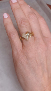 Half Heart Diamond & Gold Ring
