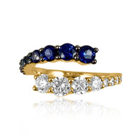Blue Sapphire & Diamond Yellow Gold Ring   14K Yellow Gold Total Diamond weight: 0.94ct Sapphire: 1.07ct