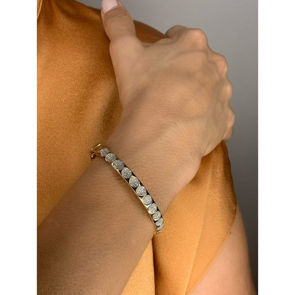 Diamonds in 14K Yellow Gold Bangle Bracelet