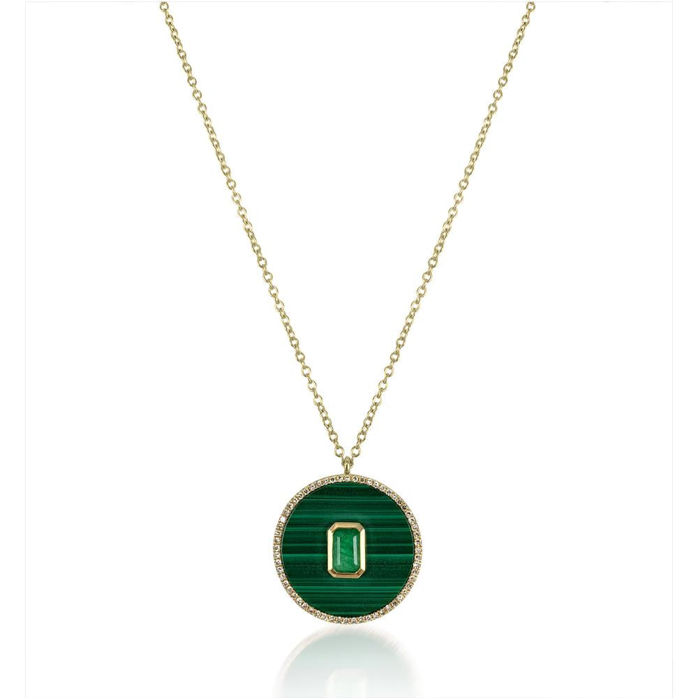 Disc Malachite Emerald Necklace
