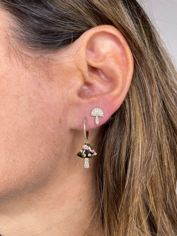 Hanging Mushroom Earring in 14K Yellow Gold