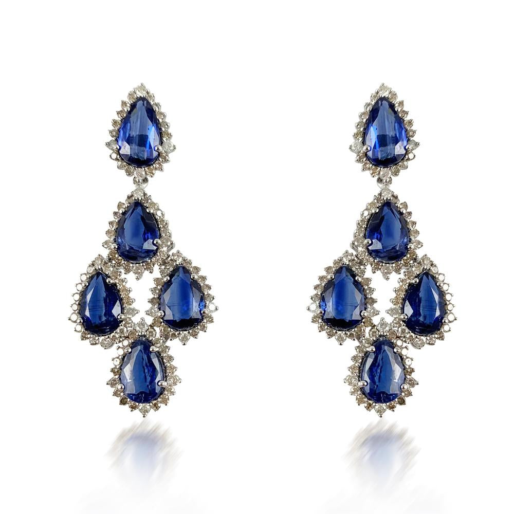 Kyanite & Diamond Earrings
