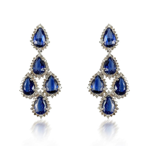 Kyanite & Diamond Earrings