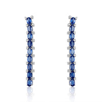 Kyanite with Diamond Long Earrings  Diamond total weight: 0.81 ct Kyanite: 8.40 ct Silver with Rhodium Plated weight: 8.12 grams