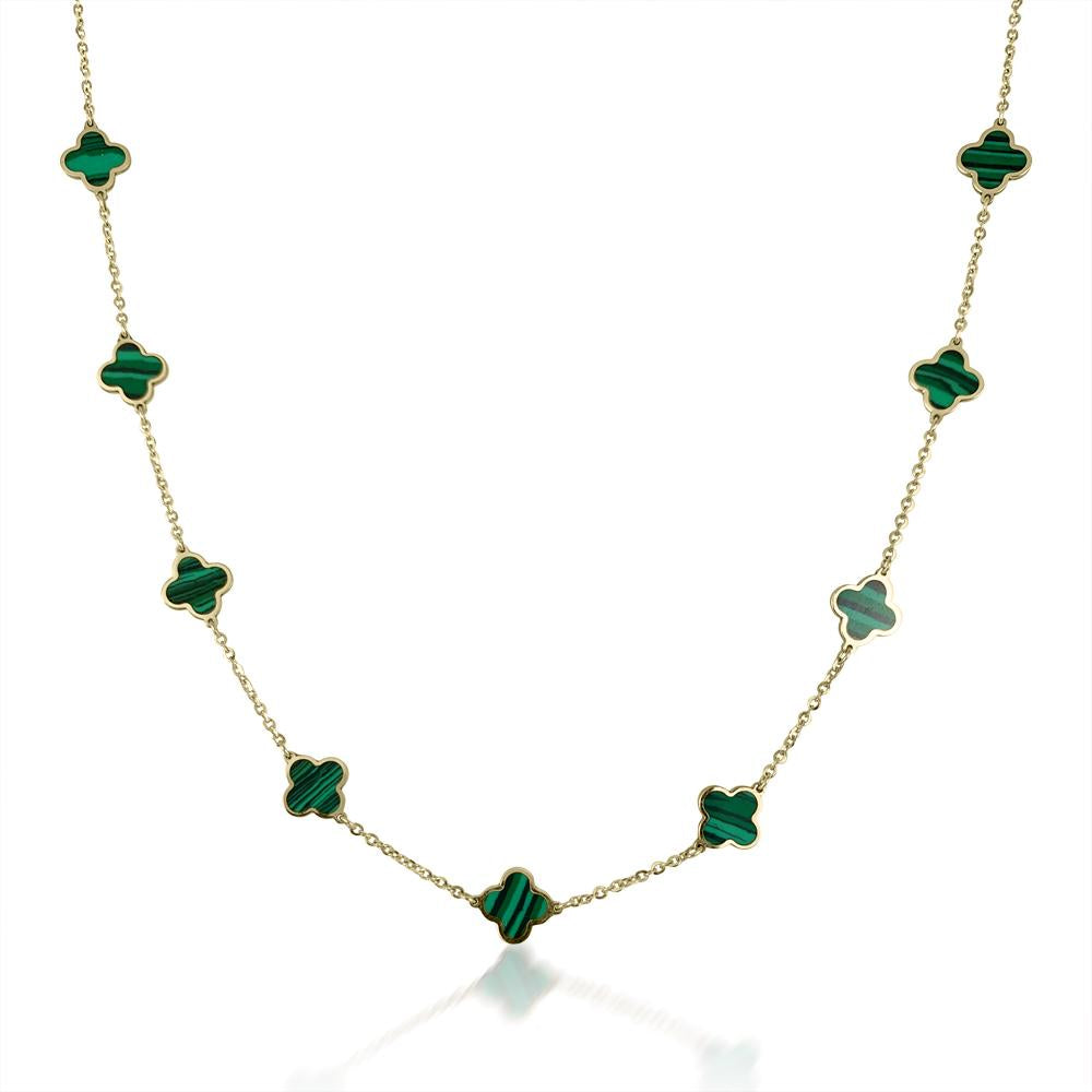 Malachite Clover Necklace